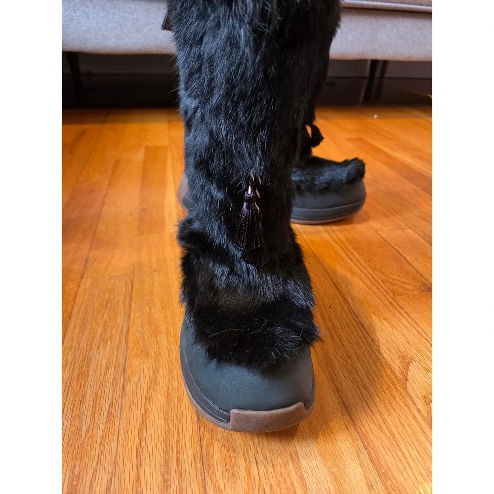 Ulu AK-11W Black Leather real Fur Primaloft Waterproof Winter Boots Womens 10